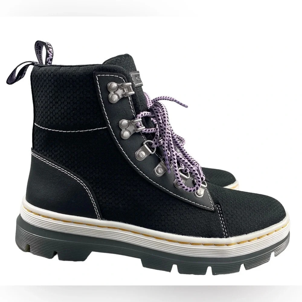 NEW Dr. Martens COMBS‎ WOMEN POLY LEATHER CASUAL BOOTS Lace Up Hiking Pull Tab